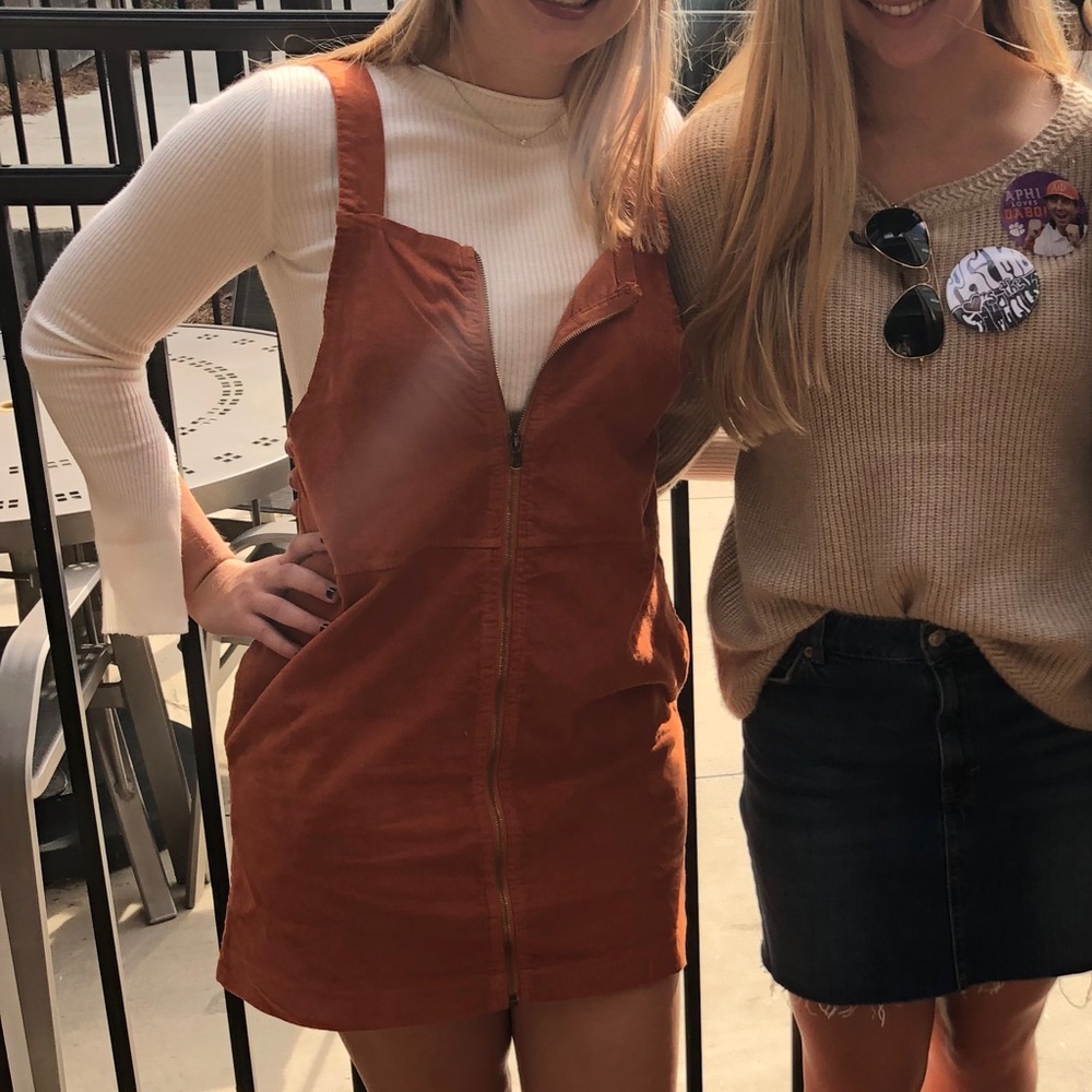 EUC American Eagle Corduroy Overall Dress OS